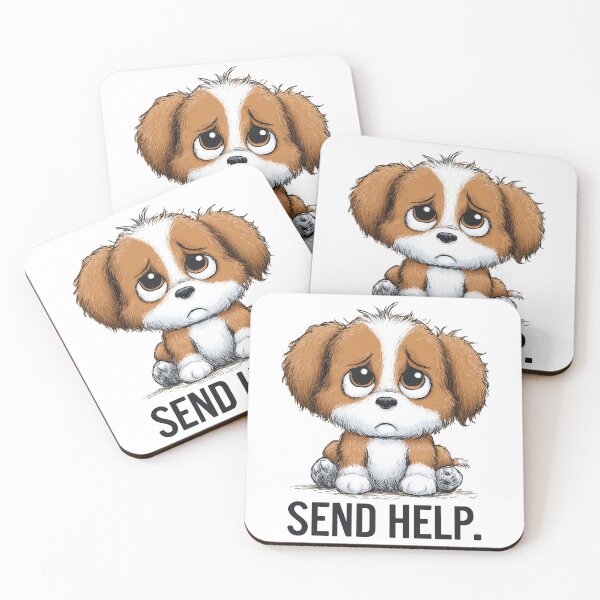 Item preview, Funny Meme - Send Help Sad Dog designed and sold by hamishby.