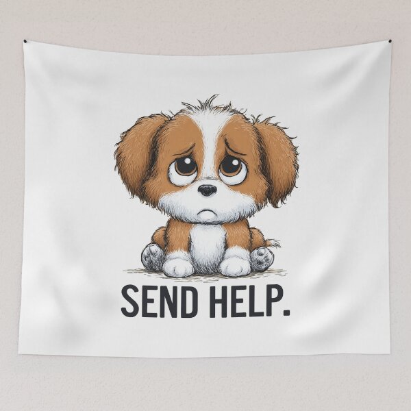 Item preview, Funny Meme - Send Help Sad Dog designed and sold by hamishby.