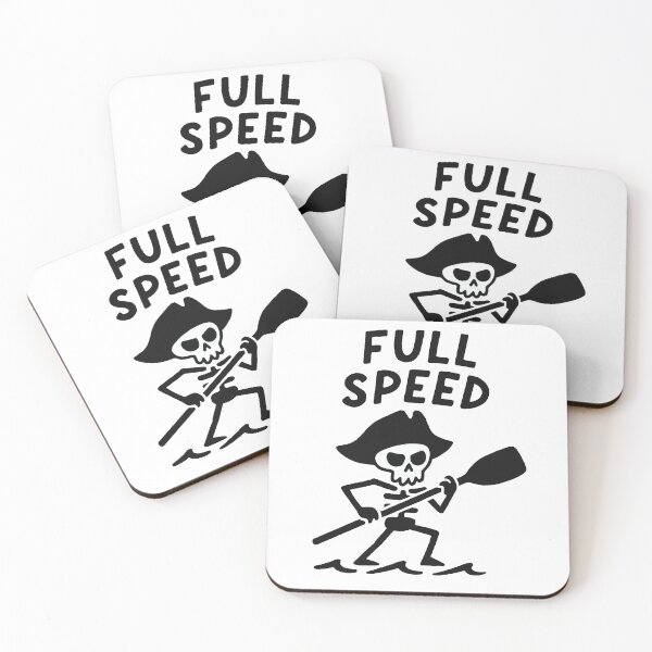 Item preview, Full Speed Pirate Skeleton – Cartoon Skull Rowing Illustration designed and sold by PitselehStudio.