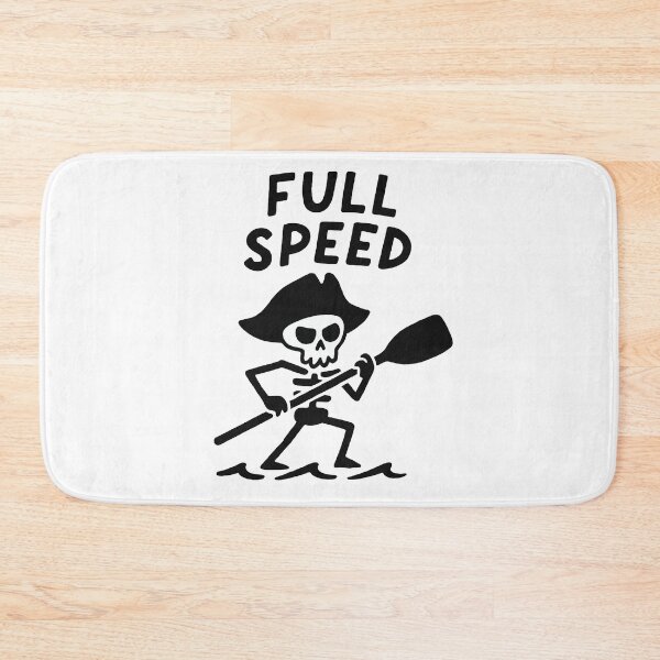 Item preview, Full Speed Pirate Skeleton – Cartoon Skull Rowing Illustration designed and sold by PitselehStudio.