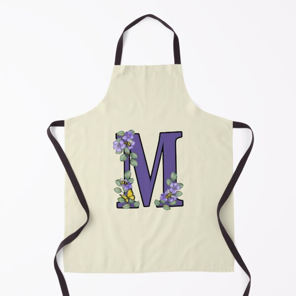 Item preview, Letter M, Decorated Purple Initial, Eucalyptus Leaves, Periwinkles, Bees and Butterfly designed and sold by JoyfulWhimsy.