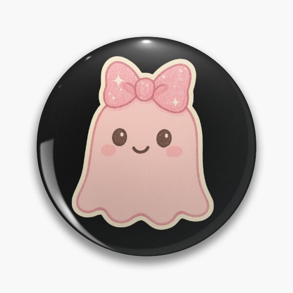 Item preview, Cute Pink Ghost with Bow – Kawaii Halloween Aesthetic designed and sold by CreatedbyKandJ.