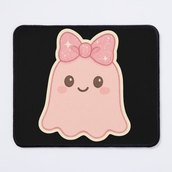 Item preview, Cute Pink Ghost with Bow – Kawaii Halloween Aesthetic designed and sold by CreatedbyKandJ.