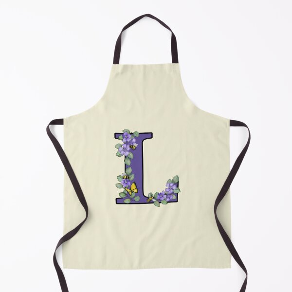 Item preview, Letter L, Decorated Purple Initial, Eucalyptus Leaves, Periwinkles, Bees and Butterfly designed and sold by JoyfulWhimsy.