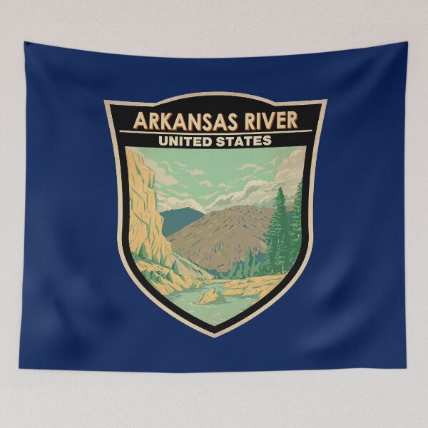 Item preview, Arkansas River Travel Art Badge designed and sold by KrisSidDesigns.