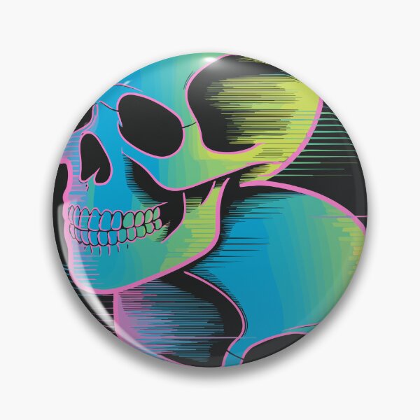 Item preview, Glitchwave Neon Skulls – Edgy Maximalist designed and sold by stmpdwrld.