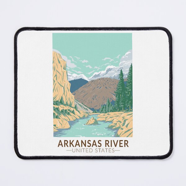 Item preview, Arkansas River Illustration Travel Art Vintage designed and sold by KrisSidDesigns.