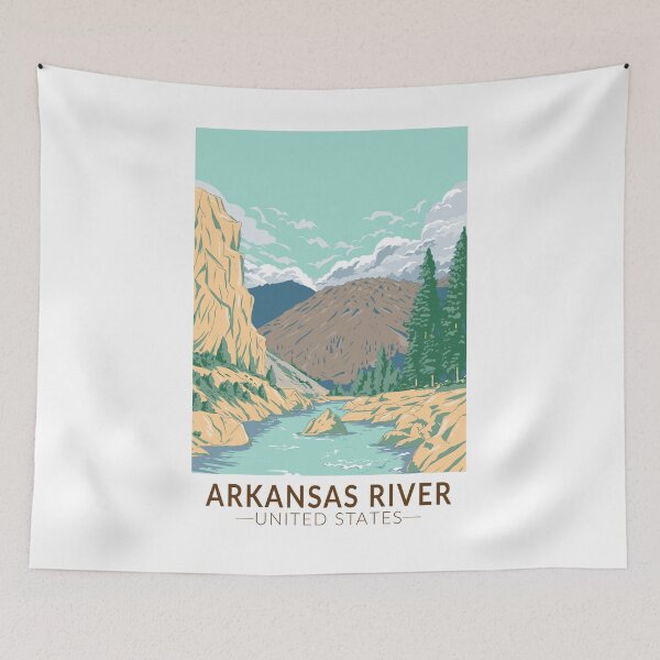 Item preview, Arkansas River Illustration Travel Art Vintage designed and sold by KrisSidDesigns.