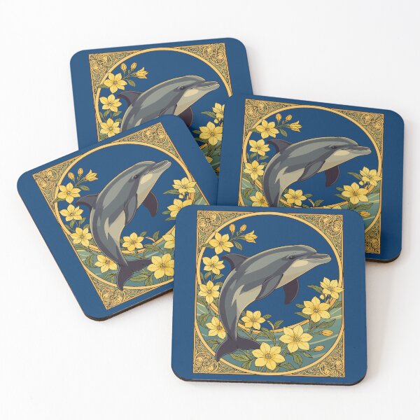 Item preview, Common Bottlenose Dolphin With Yellow Jasmine Flowers designed and sold by taiche.