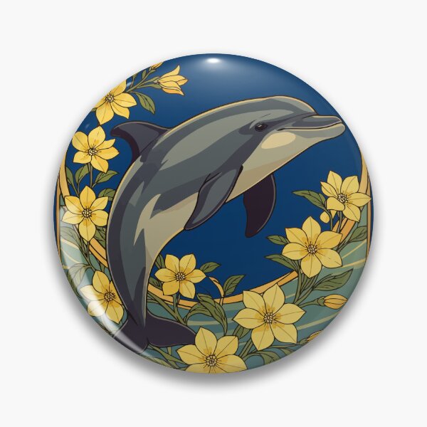 Item preview, Common Bottlenose Dolphin With Yellow Jasmine Flowers designed and sold by taiche.