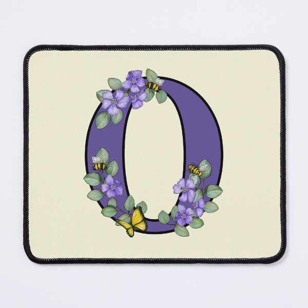 Item preview, Letter O, Decorated Purple Initial, Eucalyptus Leaves, Periwinkles, Bees and Butterfly designed and sold by JoyfulWhimsy.