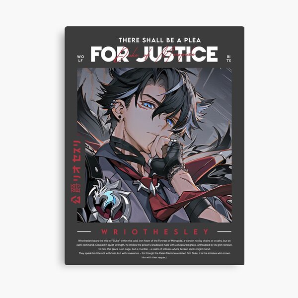 There Shall Be A Reckoning For Sin: Wriothesley Genshin Impact Canvas Print
