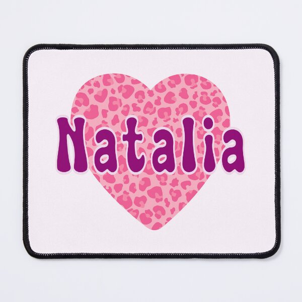 Item preview, Natalia Name Pink Leopard Heart designed and sold by Jeallan Designs.