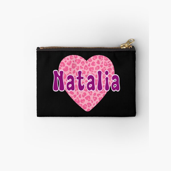 Item preview, Natalia Name Pink Leopard Heart  designed and sold by Jeallan Designs.