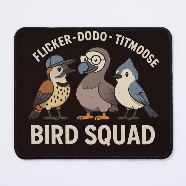 Item preview, Bird Squad – Flicker, Dodo & Titmouse | Funny Retro Bird Design designed and sold by FrameFlow.