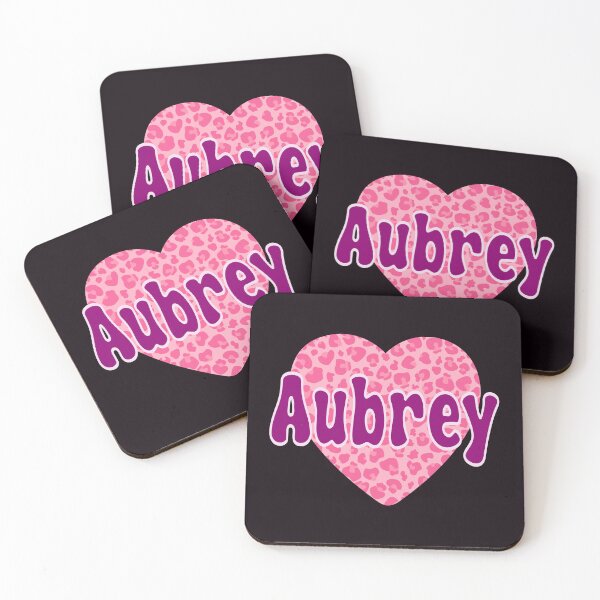 Item preview, Aubrey Name Pink Leopard Heart  designed and sold by Jeallan Designs.