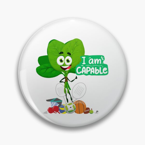 Item preview, I Am Capable Motivational Spinach Cartoon with Sports designed and sold by Rosen5125.