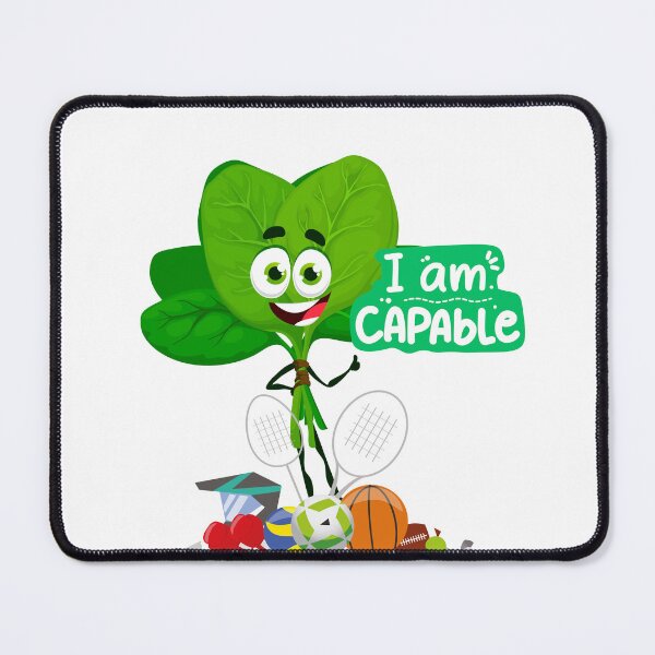 Item preview, I Am Capable Motivational Spinach Cartoon with Sports designed and sold by Rosen5125.