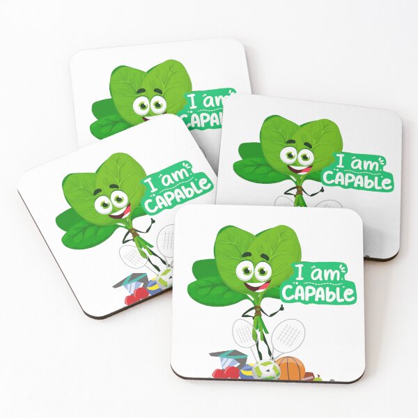 Item preview, I Am Capable Motivational Spinach Cartoon with Sports designed and sold by Rosen5125.