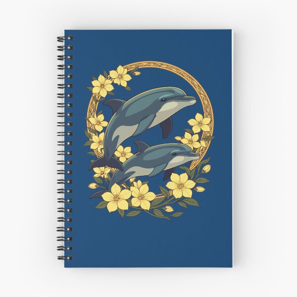 Item preview, Bottlenose Dolphins With Yellow Jasmine Flowers designed and sold by taiche.