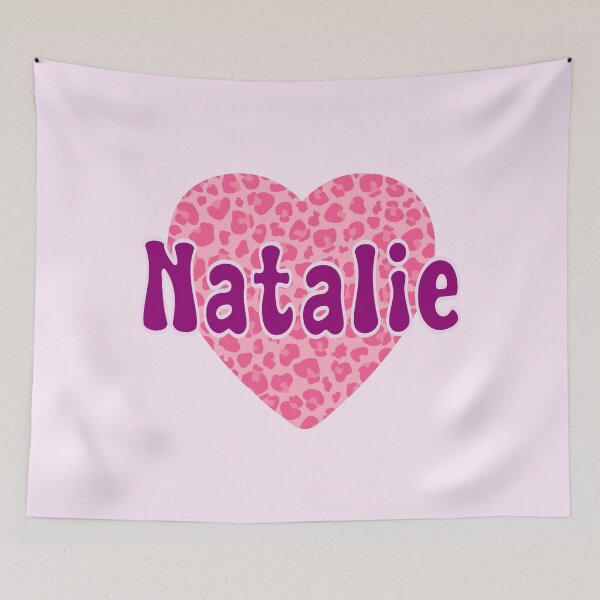 Item preview, Natalie Name Pink Leopard Heart  designed and sold by Jeallan Designs.