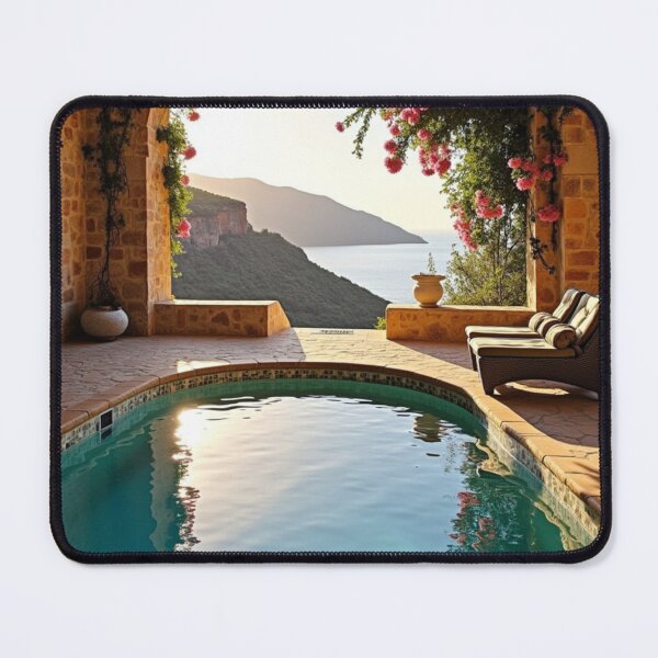 Item preview, Coastal Stone Archway Pool – Mediterranean Sunset Escape designed and sold by AlexeyevZurga.