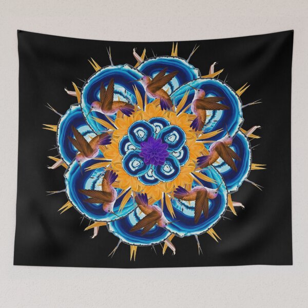 Item preview, gemstone agate flying mandala designed and sold by burenkaUA.