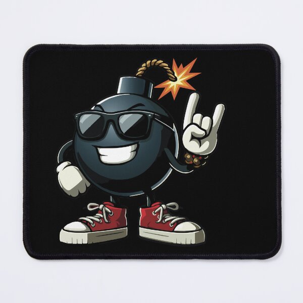 Item preview, cool bomb with sunglasses and red sneakers doing the rock Sign designed and sold by Karma Design.