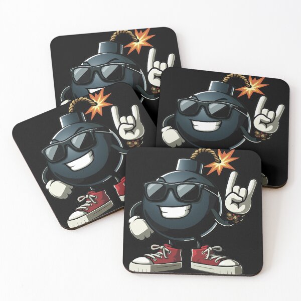 Item preview, cool bomb with sunglasses and red sneakers doing the rock Sign designed and sold by Karma Design.