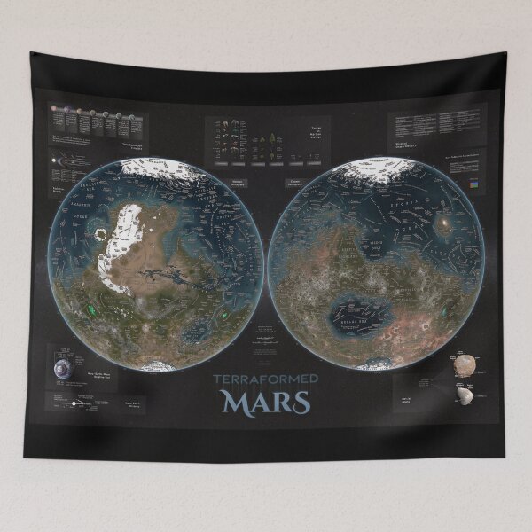 Item preview, Terraformed Mars Map! (2x3 dimentions version) designed and sold by Pablo Carlos Budassi.