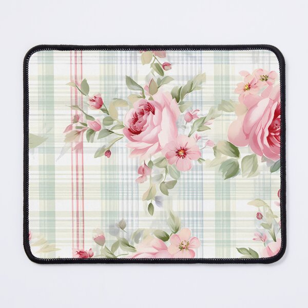 Item preview, Pink rose gingham print designed and sold by TaraMarieStudio.