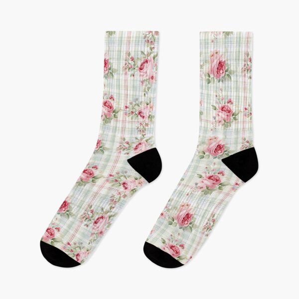 Artikelvorschau, Rosa Rosen-Gingham-Print entworfen und verkauft von TaraMarieStudio.