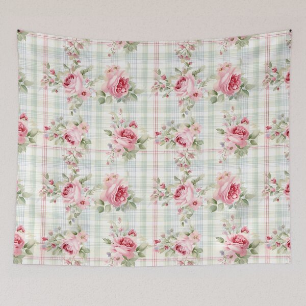 Item preview, Pink rose gingham print designed and sold by TaraMarieStudio.