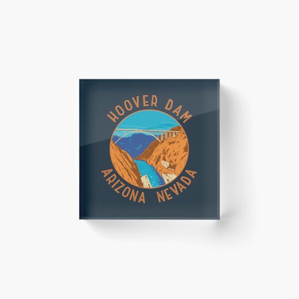 Item preview, Hoover Dam Bridge Retro Distressed Circle designed and sold by KrisSidDesigns.