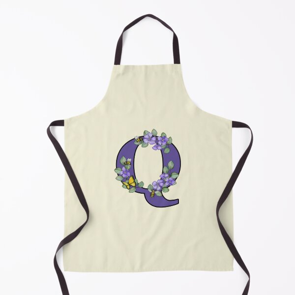Item preview, Letter Q, Decorated Purple Initial, Eucalyptus Leaves, Periwinkles, Bees and Butterfly designed and sold by JoyfulWhimsy.