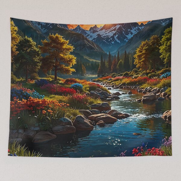Item preview, The Valley of the Golden Waterfall designed and sold by PixelParadies.