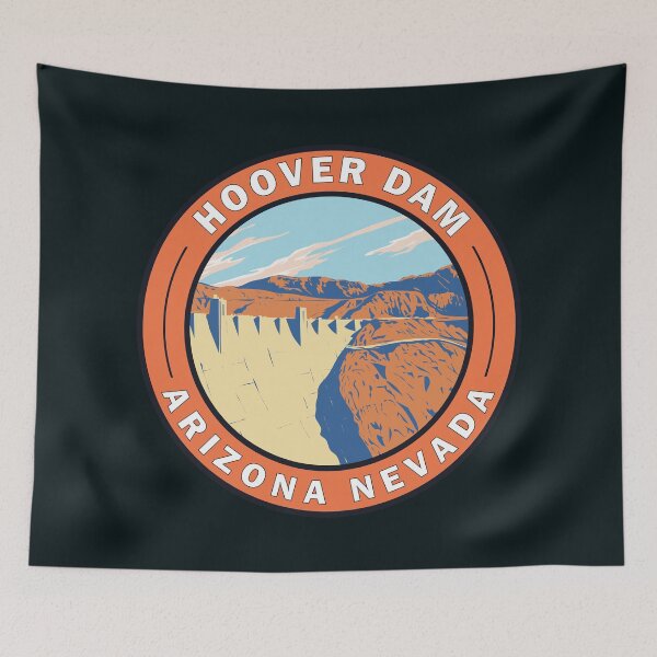 Item preview, Hoover Dam Arizona Nevada Travel Art Badge designed and sold by KrisSidDesigns.