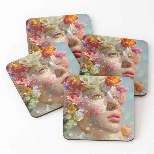 Item preview, Surreal Bloom – Radiant Floral Portrait of a Woman designed and sold by PinkBossStudio.