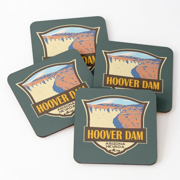Item preview, Hoover Dam Illustration Retro Badge designed and sold by KrisSidDesigns.