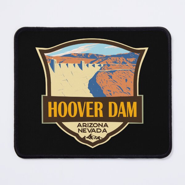 Item preview, Hoover Dam Illustration Retro Badge designed and sold by KrisSidDesigns.