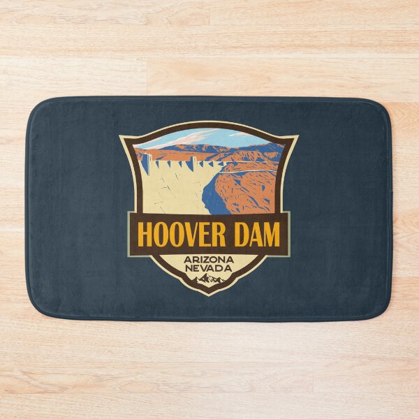 Item preview, Hoover Dam Illustration Retro Badge designed and sold by KrisSidDesigns.