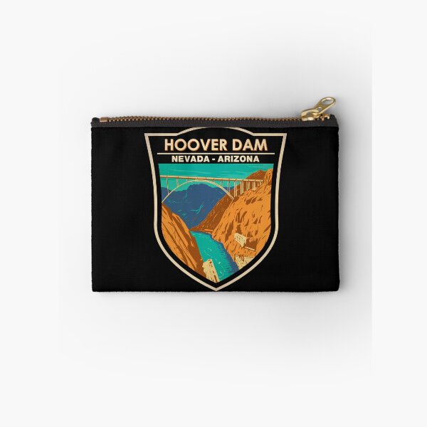 Item preview, Hoover Dam Bridge Illustration Travel Art Badge designed and sold by KrisSidDesigns.