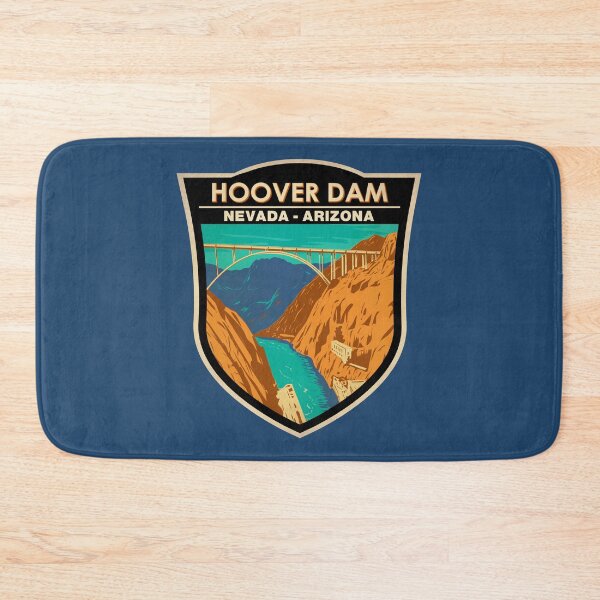 Item preview, Hoover Dam Bridge Illustration Travel Art Badge designed and sold by KrisSidDesigns.