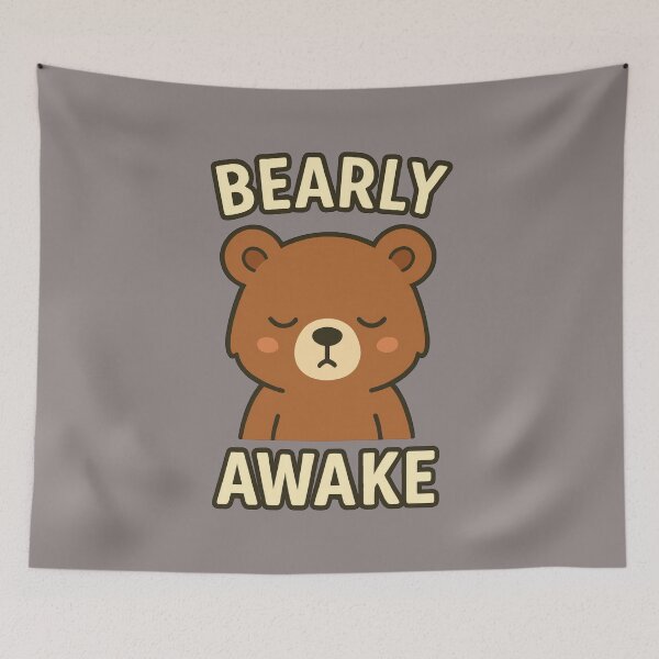Item preview, Bearly Awake Cute Retro Bear designed and sold by AwesomeBeyondLimits.
