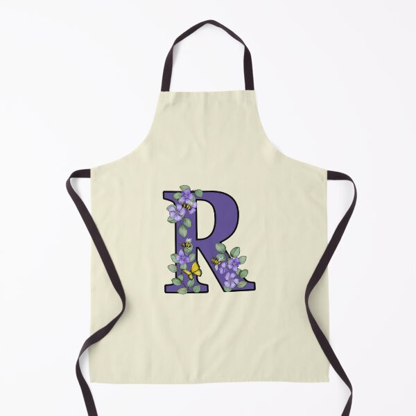 Item preview,  Letter R, Decorated Purple Initial, Eucalyptus Leaves, Periwinkles, Bees and Butterfly designed and sold by JoyfulWhimsy.