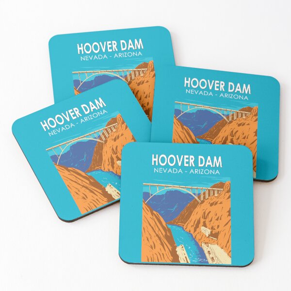 Item preview, Hoover Dam Arizona Nevada Illustration Travel Art Vintage designed and sold by KrisSidDesigns.