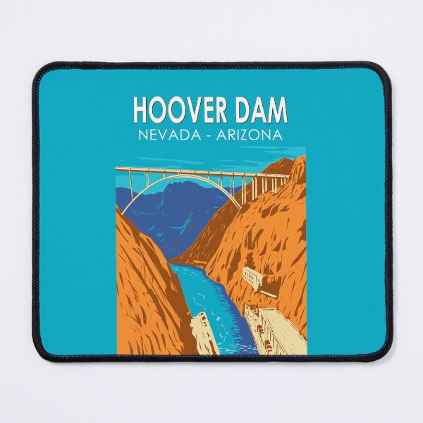 Item preview, Hoover Dam Arizona Nevada Illustration Travel Art Vintage designed and sold by KrisSidDesigns.