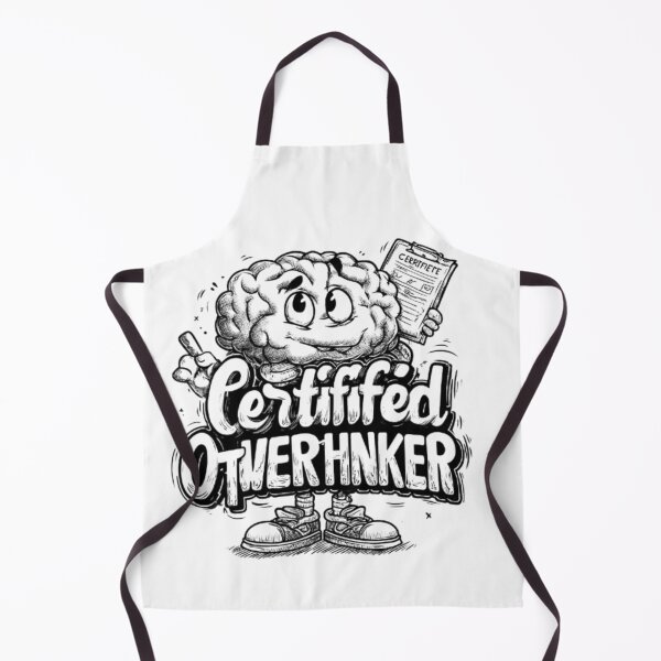Item preview, Certified Overthinker Funny Brain Typography Design designed and sold by AlexLineArt.