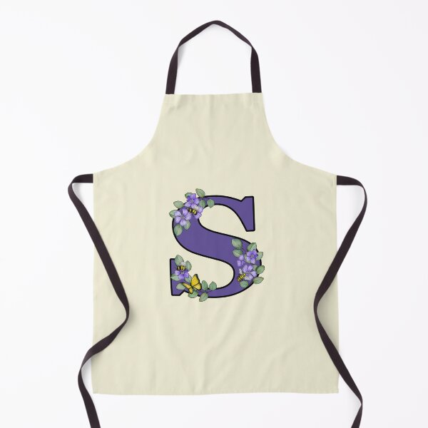 Item preview, Letter S, Decorated Purple Initial, Eucalyptus Leaves, Periwinkles, Bees and Butterfly designed and sold by JoyfulWhimsy.