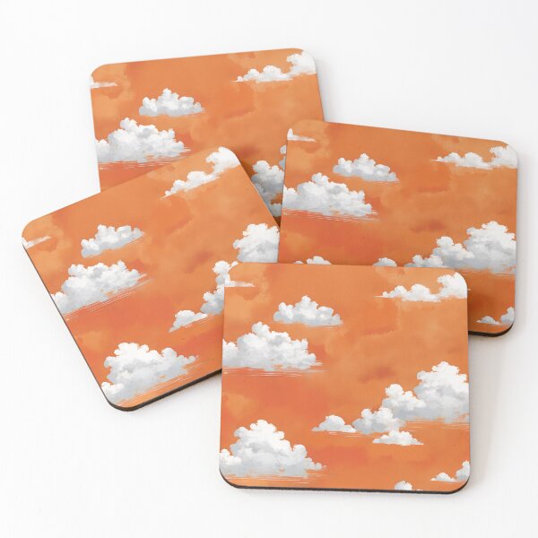 Item preview, Soft white clouds drifting across the orange sky. designed and sold by MissYouONLY.